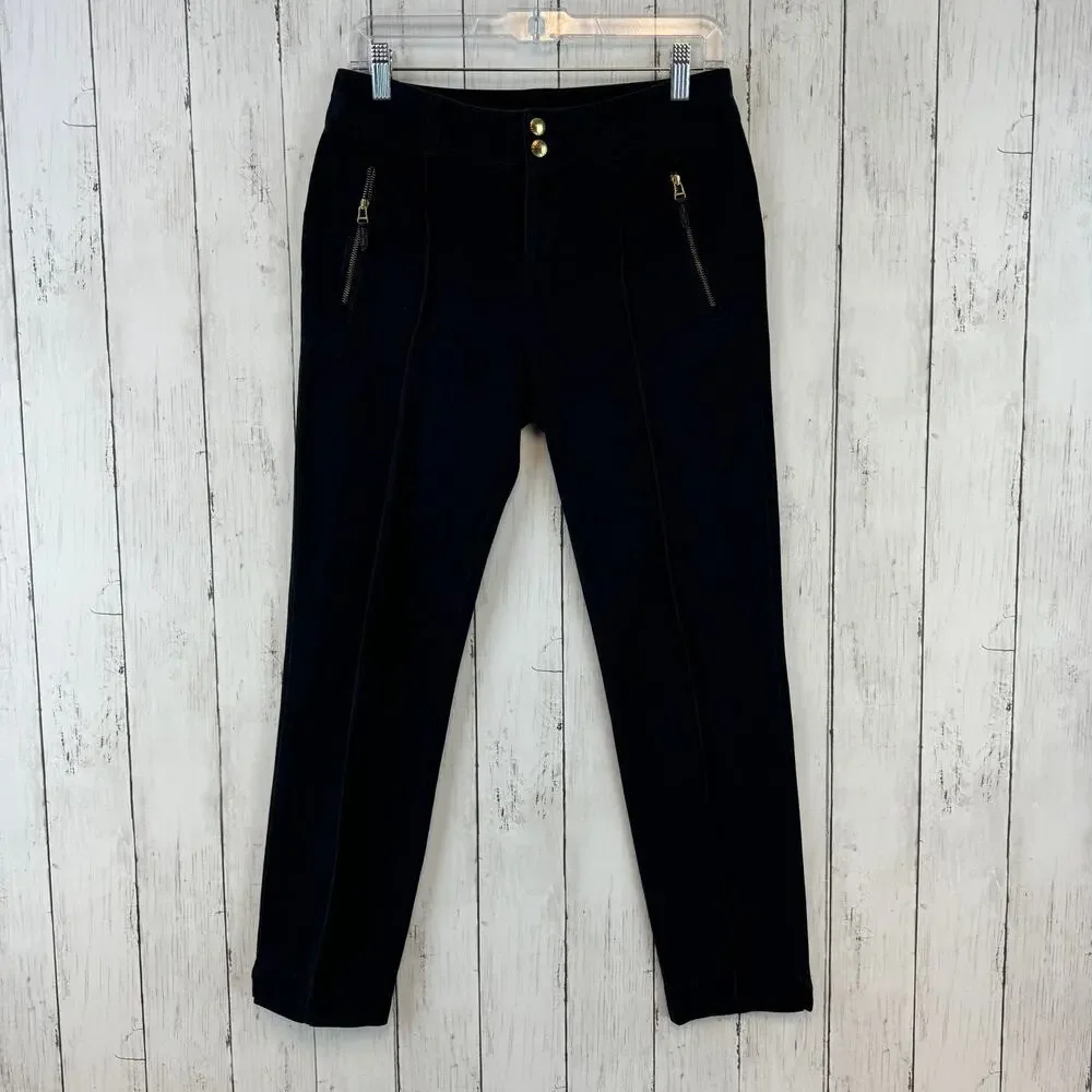 Lauren Ralph Lauren Black Zip Front Pocket Skinny Pointe Pants Size 4 Petite